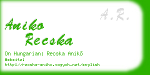 aniko recska business card